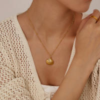Collar con colgante de concha de viento de playa para mujer, nicho de acero inoxidable, moda de personalidad, viajero - details 10
