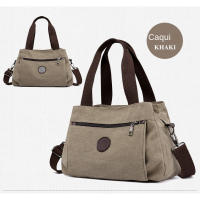 Bolso de lona para mujer, bolso de hombro informal para mujer, bolso de mensajero portátil de Color sólido que combina con todo - details 9