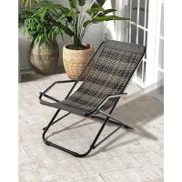 Juego de 2/4 Sillas de Jardín, Silla Apilable Terreza Exterior de Tela con Marco de Metal, Sillón de Comedor con Reposabrazos y Respaldo Alto, Carga 150kg, 56 x 70 x 84 cm (4, Gris) - details 12