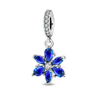 Colgante con elemento oceánico de plata de ley, cuentas de flores azules, pulsera para hacer joyas, regalo del día de San Valentín - details 0