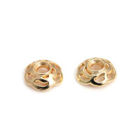 50 Uds. De cuentas redondas de latón de Color dorado de 18K, tapas de hojas de árbol y flores, suministros para hacer cuentas de joyería, accesorios Diy - details 61