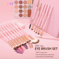 Brochas de Maquillaje Rosa Docolor 15Pcs Herramientas de Mezcla de Belleza para Sombra de Ojos Delineador de Pestañas Cejas - details 9