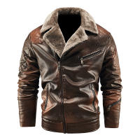 Abrigo de lana para hombre para mantener el calor, Tops con cuello extraíble a la moda, chaqueta de cuero con solapa sólida gruesa y holgada para exteriores, invierno - details 3