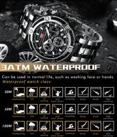 Reloj informal de negocios de lujo para hombre, reloj de pulsera de cuarzo resistente al agua, cronógrafo luminoso de acero inoxidable a la moda para el trabajo - details 9