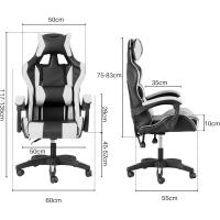 Silla de Gaming Azul y Negra, Silla Ergonómica de Oficina con Respaldo Regulable de 90 °   un 120 ° , con reposacabezas, reposabrazos y soporte lumbar. Rotación omnidireccional de 360° ° - details 22