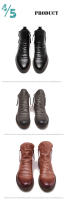 Botas de Tobillo de Moda para Hombres en Otoño-Invierno Cuero Sintético de Alta Calidad - details 3