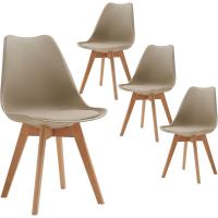 Sillas de Comedor de Madera Maciza de Haya Paquete de 4 Diseño Nórdico Sillas de Cocina - details 0