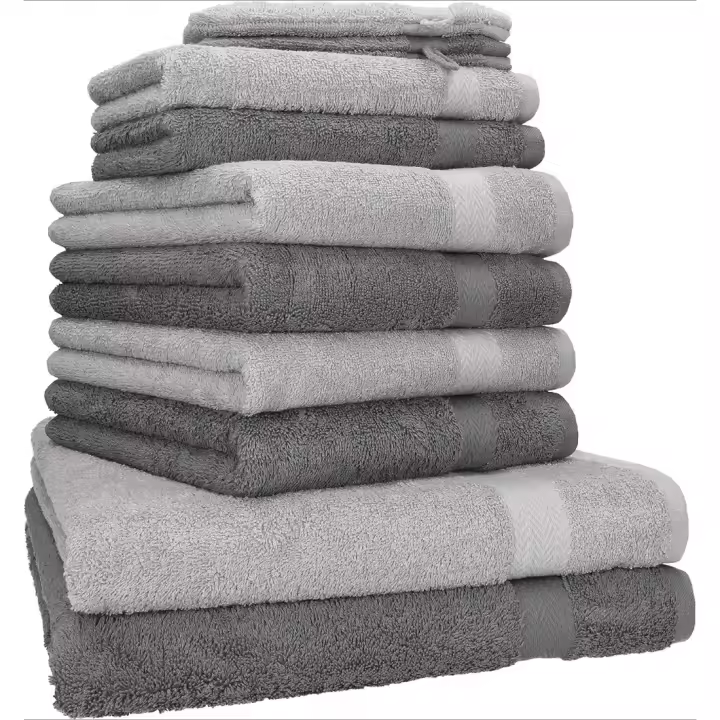 Juego de Toallas de Algodón Premium de 140l 70an 10 Piezas Diseño de Baño y Mano - 1