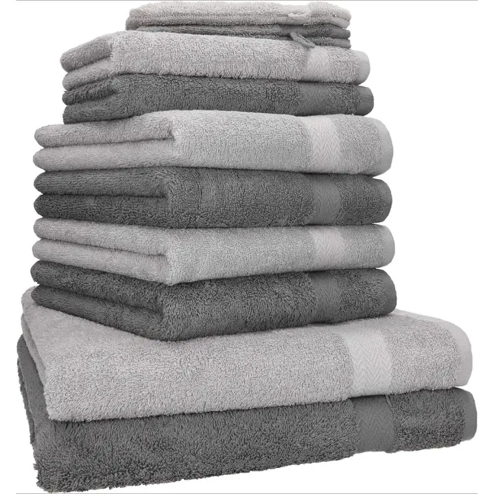 Juego de Toallas de Algodón Premium de 140l 70an 10 Piezas Diseño de Baño y Mano - 1