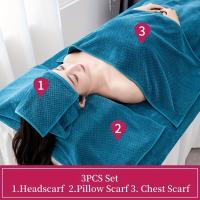 Juego de toallas de spa sin perfume de 3 piezas: pañuelo para la cabeza, almohada y toallas para el pecho a cuadros de piña para el control de la piel en el salón de belleza, no necesita electricidad ni batería - details 4