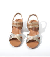Sandalias de cuña bohemias para mujer, nuevo estilo étnico, con punta abierta, versátiles, de tejido cruzado, romanas. - details 14