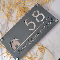 Placa de Número de Casa Moderna de Acrílico Cortado Láser Personalizado - details 2