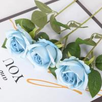 Ramo de rosas de imitación de seda, de 5 piezas rama larga, 10x51cm, centro de mesa para boda, hogar, habitación, ACCESORIOS DE CORONA DE PLANTAS falsas - details 9