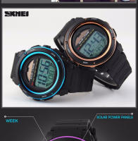 Reloj de Pulsera Deportivo al Aire Libre SKMEI para Hombres Correa de PU Solar Cronógrafo Alarma 5Bar Impermeable Digital Reloj Hombre 1096 con Material de Banda de Cuero Vegetal - details 12