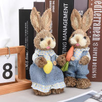 Adornos de Conejo de Paja 2Pcs Estatua de Conejo de Espuma Decoración para Fiesta de Pascua Regalo de Manualidades Foto 25/35cm - details 1