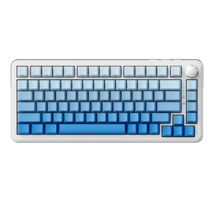 AJAZZ-Teclado mecánico AK820 MAX para juegos, periférico con impresión lateral, tres modos, cable, inalámbrico, Bluetooth, intercambio en caliente, retroiluminación RGB - 1