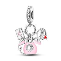 Encanto de Comunicación de Amor en Plata de Ley 925 Cuentas de Circonio Cúbico para Hacer Joyería - details 0