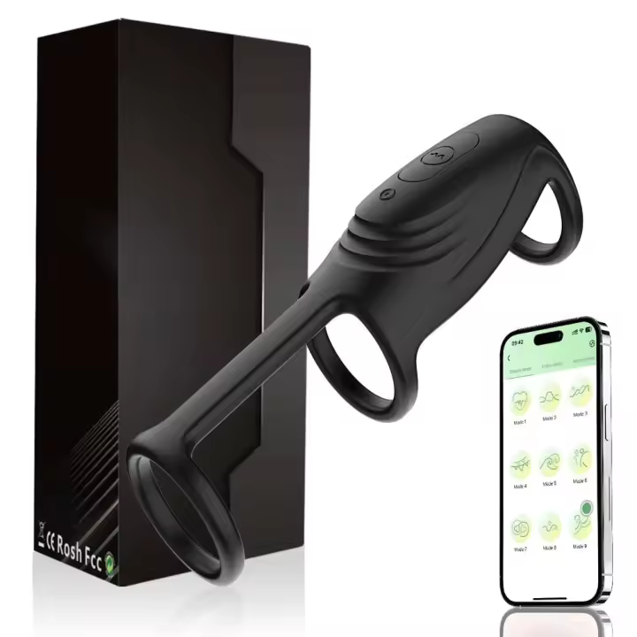 Vibrador Bluetooth para pene, anillo vibrador controlado por aplicación, juguete sexual masculino para adultos, pareja, agente retardante de eyaculación, punto G - 1