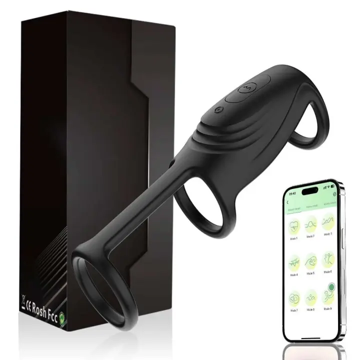 Vibrador Bluetooth para pene, anillo vibrador controlado por aplicación, juguete sexual masculino para adultos, pareja, agente retardante de eyaculación, punto G - 1