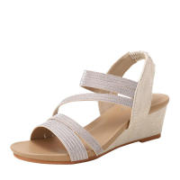 Sandalia sandalias de cuña para mujer con suela blanda, zapatos Simia, plataforma impermeable, zapatos romanos con correa recta - details 3