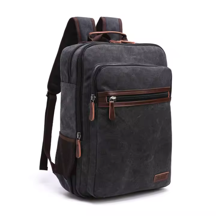 Mochilas de lona para hombres, mochilas escolares para adolescentes, mochilas para portátiles, mochilas de viaje de gran capacidad - 1