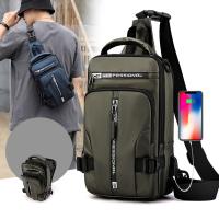 Bandolera impermeable con una correa, bolso ligero antirrobo de nailon con puerto de carga USB para senderismo - details 0