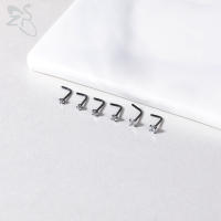 ZS-Juego de Piercings de Nariz de acero inoxidable para hombre y mujer, Piercing de calavera negra, murciélago, gato, Perno nasal, anillo en forma de L, joyería, 20G, Punk, 1 Juego - details 10