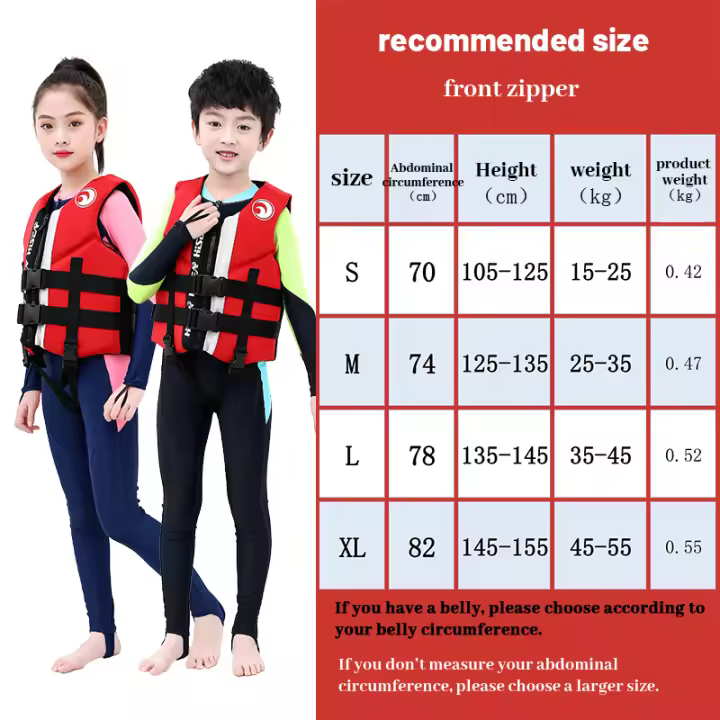 Hisea-abrigo de neopreno profesional para niños, chaleco salvavidas para surf, esnórquel, canoa, Kayak, alta calidad - 1