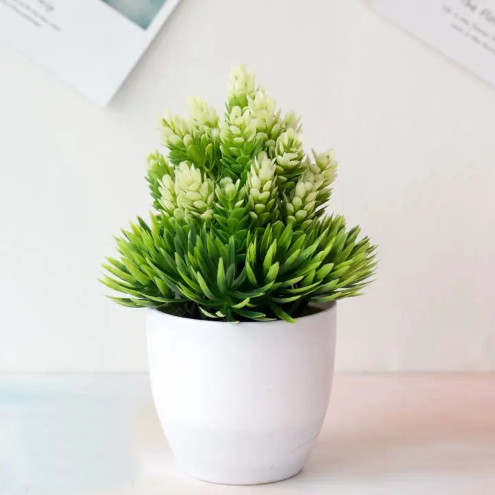 Plantas artificiales bonsái, decoración del hogar, pino, jardín, árbol pequeño en maceta, adornos de escritorio, simulación creativa, flores falsas - 1