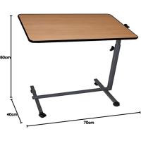 Mesa Auxiliar con Ruedas para Cama y Sofá, Madera, 40 x 60 x 70/105 cm - details 1