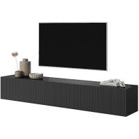 TV Mesa De TV 175 cm Suspendido con Fachada Fresada Negro Veldio - details 2