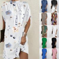 Nuevo Vestido holgado de cuello redondo con manga de murciélago a la moda para mujer - details 0