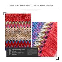 Poncho mongol cálido de Invierno para mujer, capa de punto de poliéster de estilo étnico suave, Jersey a rayas, chal con borla, moda - details 5