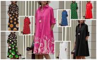 Marca de moda, vestido camisero de manga larga, informal, holgado, con estampado Floral, de una sola fila, con botones, Polo, bata con bolsillo para mujer 2023 - details 1