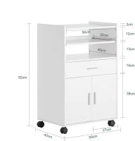 Mueble Auxiliar de Cocina Aparador Auxiliar Bajo de Cocina para Microondas con 2 Puertas y 1 Cajón L59 x P40 x H92 cm FSB09-W ES - details 3