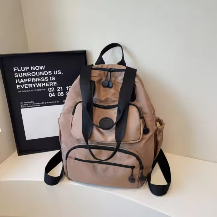 Mochila deportiva de nailon de estilo coreano a la moda, bolso de hombro de viaje de nailon de Color sólido, bolso de mano con diseño de nicho, bolso de Fitness para exteriores - 1