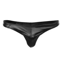 3 / kit Tanga Hombre Sexy Imitación Cuero G String Tanga Ropa Interior Aspecto Mojado Bolsa Abultada Lencería Calzoncillos T-back - details 4