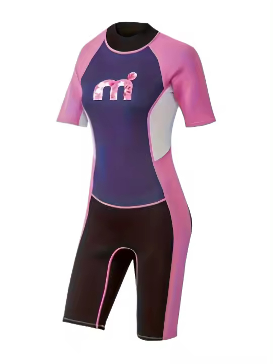 Traje De Neopreno Corto Para mujer, Para Surfear, Bucear, De Secado Rápido, Traje De Baño Deportivo Acuático, Con Bolsillo - 1