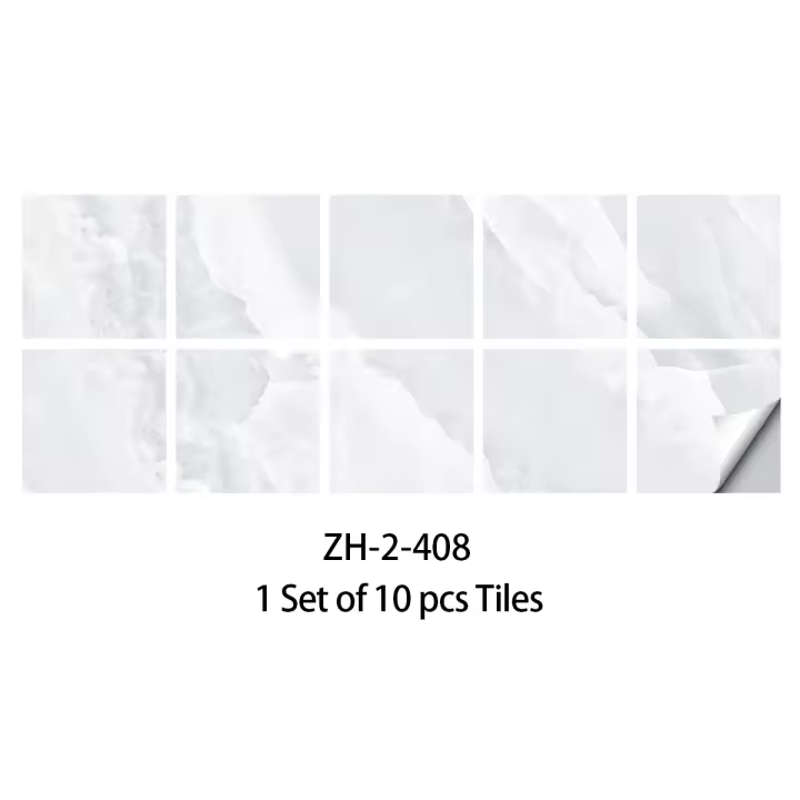 Pegatinas de Azulejo Cerámico Autoadhesivas Gruesas PVC Set de 10 Impermeables a Agua y a Aceite para Decoración de Pared y Suelo en Cocina, Baño, Sala de Estar - 1