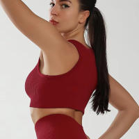 Sujetador Deportivo para Mujeres FKAFIT Top Push Up Fitness Yoga Sin Costuras con Copas Desmontables Transpirable para Correr Gimnasio Material Exterior de Nylon - details 7