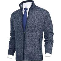 Cardigan de Punto para Hombres Cómodo y Casual Ropa de Invierno con Mangas Largas y Cremallera - details 6