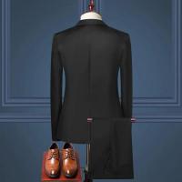 Conjunto de Pantalones y Abrigo para Hombre Traje de Negocios Ajustado de Manga Larga con Correa y Botones Únicos - details 10