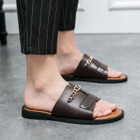 Fregona fresca y transpirable para hombre, cubierta de cuero informal británica, zapatillas para pies, versión coreana, fregona de una pieza a la moda, novedad de 2022 - details 17