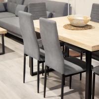 Home Pack 6 sillas, Sillas Comedor,, Tejido Gris y Patas Blancas, Modelo Yuri, Medidas: 44 cm Ancho x 42 cm Largo x 96 cm Alto - details 13