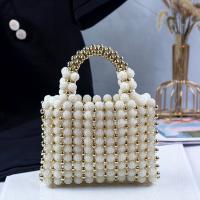 Vestido de cena de perlas bolso tejido a mano diseño de nicho bolso cuadrado con cuentas - details 5