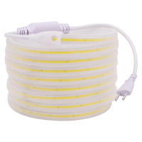 Tira de luz LED COB 220V XUNATA con conector de energía EU 288LED/m luminosidad super brillante impermeable y flexible cobre litura lineal CRI 90 - details 0