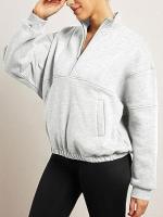 Otoño Invierno nueva moda sudadera Casual mujer bolsillo pulóver cuello alto manga larga Top - details 29