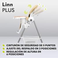 Trona para bebés, plegable, tronas de bebe, silla alta ajustable, altura ajustable de 6 a 36 meses, cinturones de seguridad de 5 puntos, de hasta 15 kg (BEIGE) - details 2