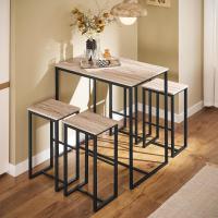 Conjunto Mesa Alta de Bar y 4 Taburetes Muebles Bar Comedor - details 1