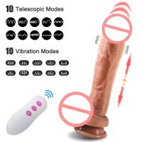 Leten Vibrador Realista Estimulador Telescópico para Mujeres Enchufe Anal Grande - details 0